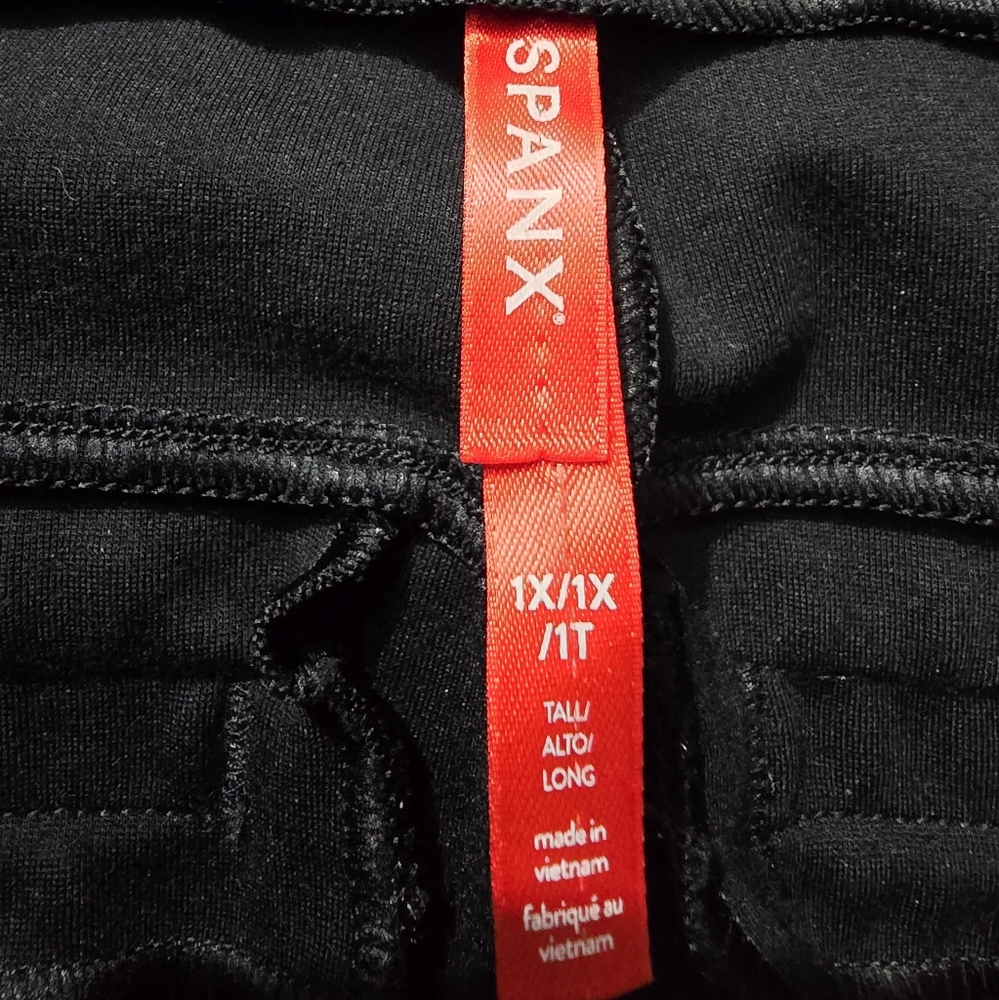 Spanx Ponte Perfect Fit Hi-Rise Flare Pants Tall Seamed Leg Black Pull-on Sz 1x - Picture 3 of 9